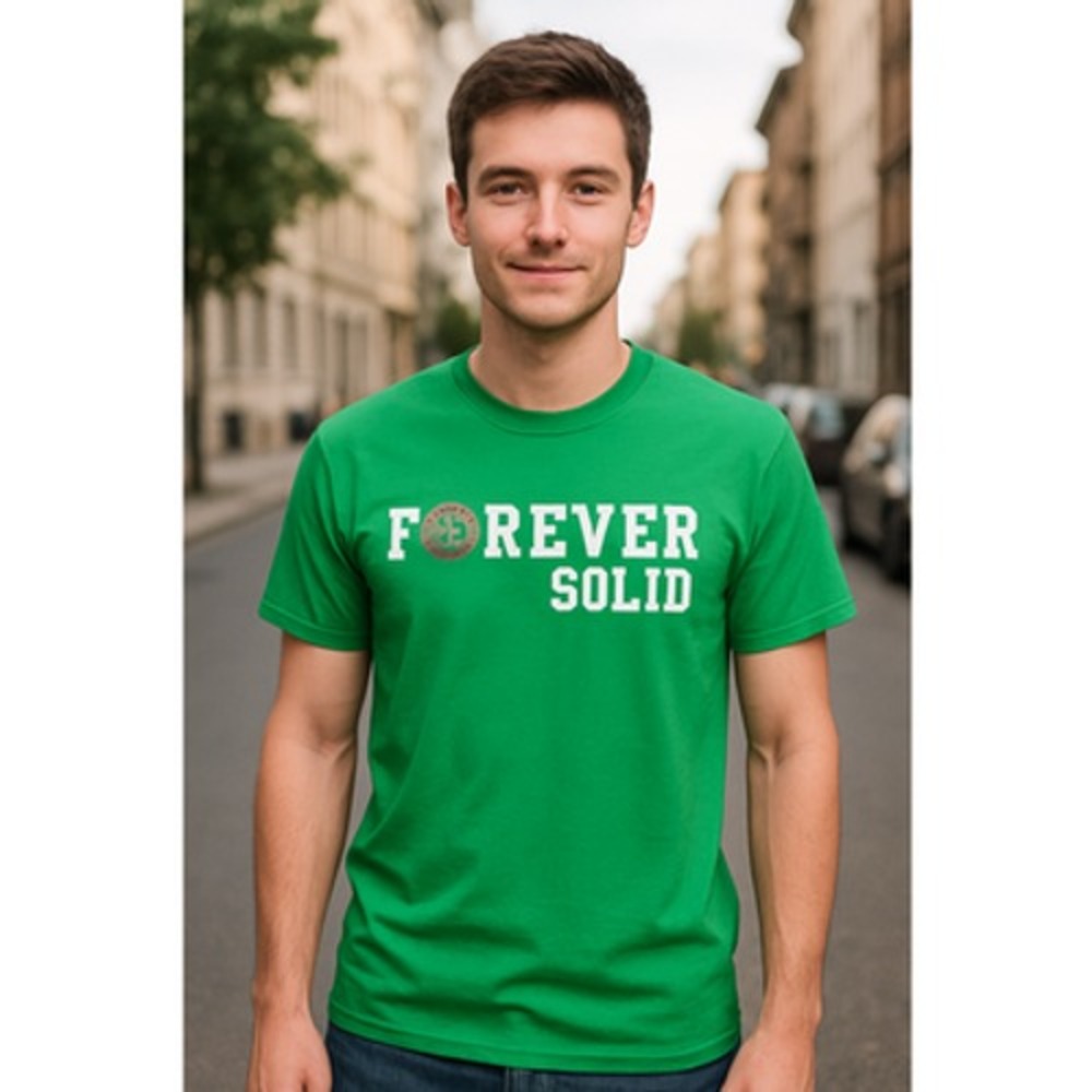 GILDAN DryBlend "FOREVER SOLID" Green T-Shirt – Size Medium, Moisture-Wicking Co